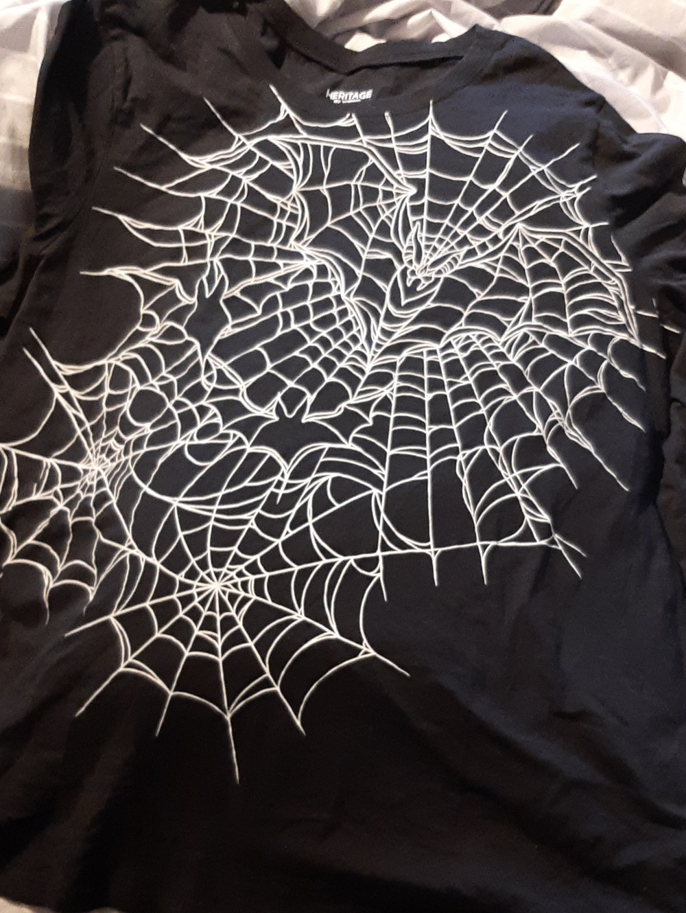 TORRID Heritage Kids Black Spider Web Graphic Long Sleeve Shirt Size2
